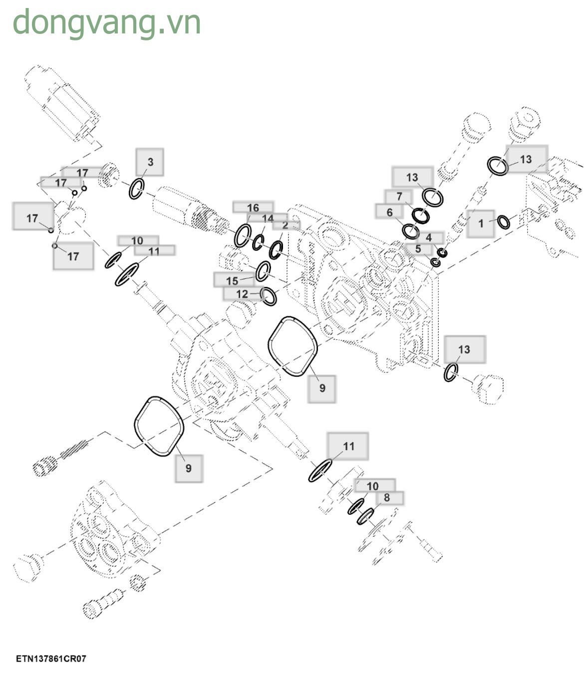 Seal Kit, Rockshaft Control Valve, Power Steering W/ SCV - ST854913